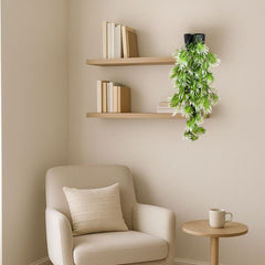 De Gardenia Artificial Hanging Plant with Basket – Realistic Green Leaves & Creepers for Home, Living Room & Wall Decoration