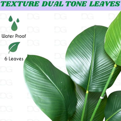 De Gardenia Artificial Bird of Paradise Plant – 4 FT Tall Faux Tropical Palm Tree for Home, Office, Garden & Store Decor – Pot Not Included