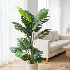 De Gardenia Monstera X4 – 150 cm Tall Artificial Plant with 16 Leaves | Lifelike Faux Tropical Greenery for Indoor & Outdoor Décor