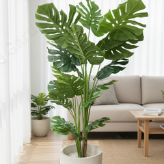 De Gardenia Monstera X3 – 170 cm Tall Artificial Plant Without Pot | Lifelike Faux Tropical Greenery for Home & Office Décor