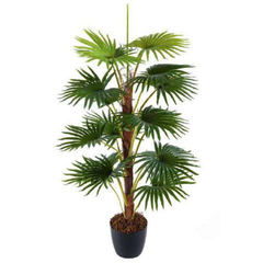 De Gardenia Real Touch Fan Palm – 120 cm Tall Artificial Plant | Lifelike Faux Indoor & Outdoor Décor Without Pot