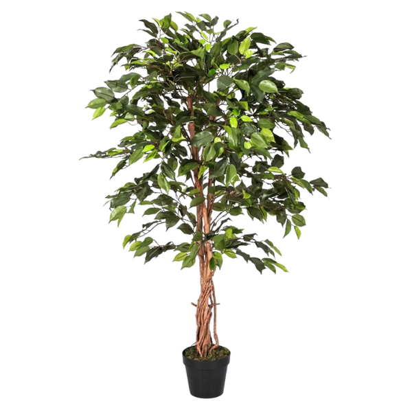 De Gardenia 120cm Artificial Ficus Tree – Lifelike Faux Indoor Plant Without Pot for Home & Office Décor