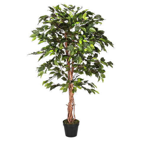 De Gardenia 120cm Artificial Ficus Tree – Lifelike Faux Indoor Plant Without Pot for Home & Office Décor