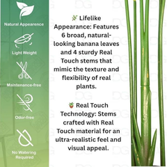 De Gardenia Artificial Bird of Paradise Plant – 4 FT Tall Faux Tropical Palm Tree for Home, Office, Garden & Store Decor – Pot Not Included