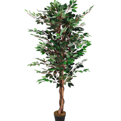 De Gardenia 180cm Artificial Ficus Tree – Extra Tall Lifelike Faux Indoor Plant Without Pot for Home, Office & Hotel Décor