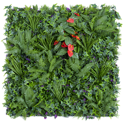 De Gardenia 100x100cm Artificial Greenery Wall Panel – Lush Faux Vertical Garden Mat for Wall, Balcony, Fence & Home Décor