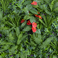 De Gardenia 100x100cm Artificial Greenery Wall Panel – Lush Faux Vertical Garden Mat for Wall, Balcony, Fence & Home Décor