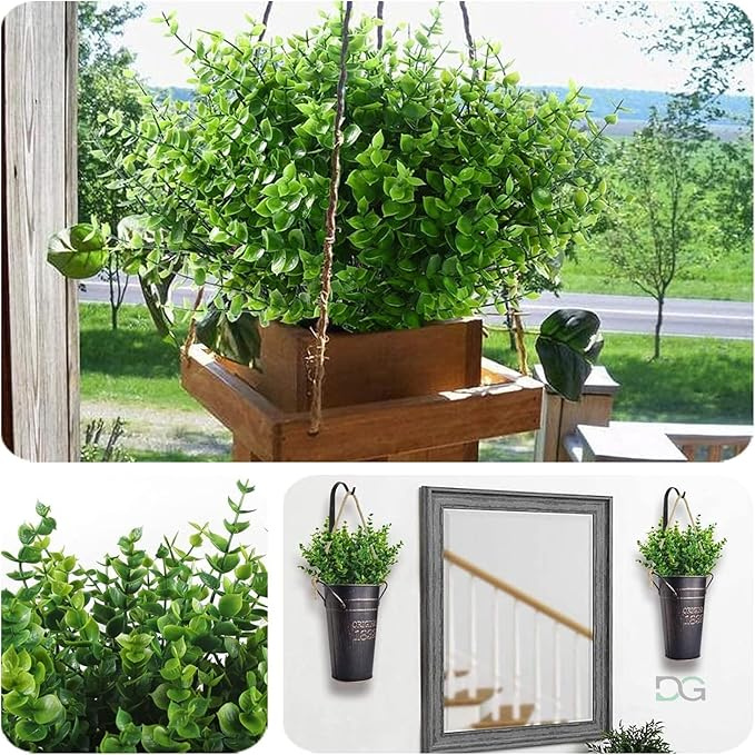 De Gardenia Artificial Plants – Pack of 2 Faux Shrubs with Plastic Leaves for Indoor & Outdoor Decoration | Greenery Bushes for Home, Garden & Wedding Décor