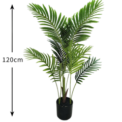 De Gardenia Areca Palm X3 – 120 cm Tall Artificial Plant with Pot | Lifelike Faux Tropical Greenery for Home & Office Décor