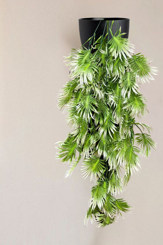 De Gardenia Artificial Hanging Plant with Basket – Realistic Green Leaves & Creepers for Home, Living Room & Wall Decoration