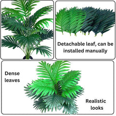 De Gardenia 3.6 Ft Artificial Areca Palm Tree with Pot – 110CM Tall, 24 Leaves | UV Resistant Faux Palm Plant for Indoor & Outdoor Home Décor