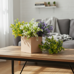 De Gardenia Asparagus Shrubs Mix – 35cm Artificial Greenery Without Pot for Home, Office & Tabletop Décor