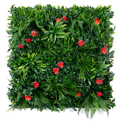 De Gardenia 100x100cm Artificial Greenery Wall Panel – Lush Faux Vertical Garden Mat for Wall, Balcony, Fence & Indoor-Outdoor Décor