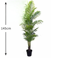 De Gardenia Areca Palm – 145 cm Tall Artificial Plant Without Pot | Lifelike Faux Tropical Greenery for Home & Office Décor