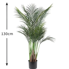 De Gardenia Areca Palm X4 – 130 cm Tall Artificial Plant Without Pot | Lush Faux Green Tropical Plant for Home & Office Décor