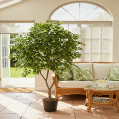 De Gardenia 180cm Artificial Ficus Tree – Tall Lifelike Faux Indoor Plant Without Pot for Home, Office & Event Décor