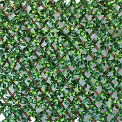 De Gardenia 200x100cm Expandable Wooden Trellis with Artificial Green Leaves – Privacy Screen, Balcony Fence & Wall Décor