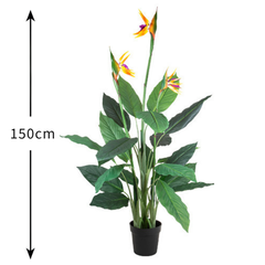 De Gardenia 150cm Artificial Bird of Paradise Plant – 5ft Tall Faux Indoor Plant Without Pot for Home, Office & Event Décor