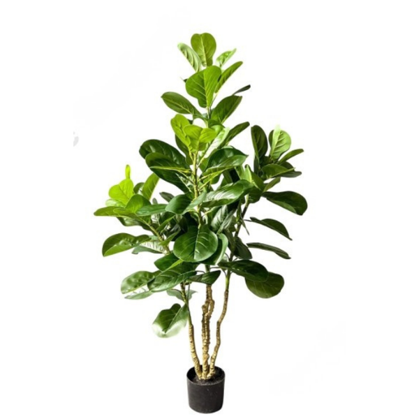 De Gardenia 120cm Artificial Fiddle Leaf Fig Plant with Pot – 4 Stems Faux Indoor Tree for Home, Office & Modern Décor