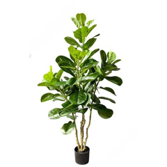 De Gardenia 120cm Artificial Fiddle Leaf Fig Plant with Pot – 4 Stems Faux Indoor Tree for Home, Office & Modern Décor