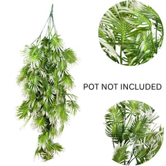 De Gardenia Artificial Hanging Plant with Basket – Realistic Green Leaves & Creepers for Home, Living Room & Wall Decoration