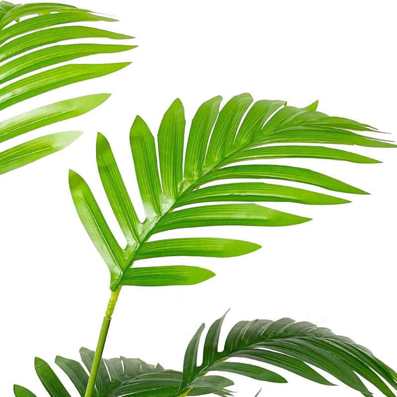 De Gardenia Artificial Areca Palm Plant with White Pot – 75 cm Tall Realistic Faux Green Plant for Indoor & Outdoor Decor