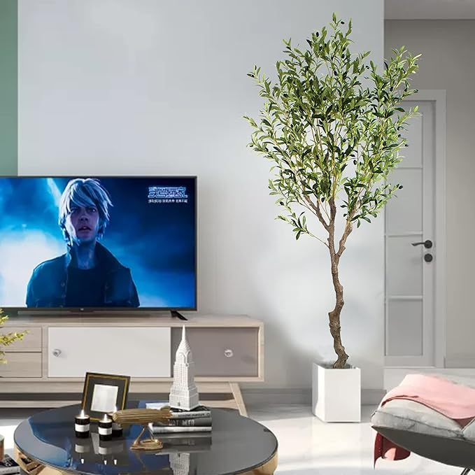 De Gardenia Olive Tree – 220 cm Tall Artificial Plant with Pot | Lifelike Faux Indoor & Outdoor Décor