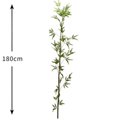 De Gardenia Single Bamboo Stick with Big Branch – 180 cm Tall Artificial Plant | Lifelike Faux Bamboo for Home & Office Décor