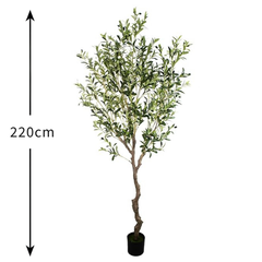 De Gardenia Olive Tree – 220 cm Tall Artificial Plant with Pot | Lifelike Faux Indoor & Outdoor Décor