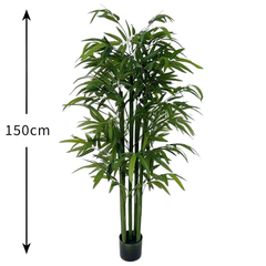 De Gardenia Bamboo Plant with Pot – 150 cm Tall Artificial Plant | Lifelike Faux Tropical Greenery for Home & Office Décor