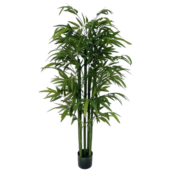 De Gardenia Bamboo Plant with Pot – 180 cm Tall Artificial Plant | Lifelike Faux Tropical Greenery for Home & Office Décor