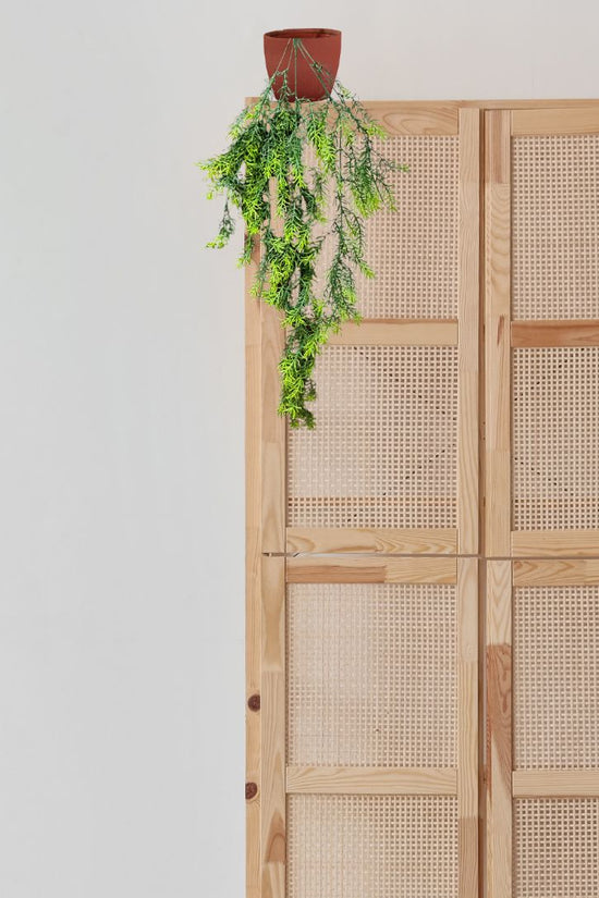 De Gardenia Artificial Hanging Plant with Basket – Realistic Green Leaves & Creepers for Home, Living Room & Wall Decoration