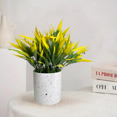 De Gardenia Artificial Rubber Plant – Small Faux Potted Plant for Tabletop, Home, Bathroom & Office Décor | Indoor Decorative Greenery