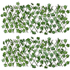 De Gardenia 2 Pack Expandable Privacy Screen – Artificial Leaf Ivy Fencing Panel for Balcony, Patio & Outdoor Privacy Décor (Single-Sided Leaves)