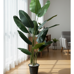 De Gardenia Artificial Traveller Palm – 180CM Tall Faux Palm Tree with 12 Lush Leaves | Without Pot | Decorative Tropical Plant for Home, Office & Events