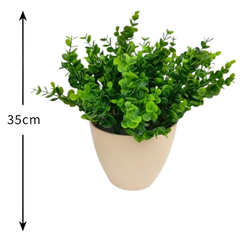 De Gardenia Long Leaf Plastic Shrubs – 35 cm Tall Artificial Greenery | Lifelike Faux Foliage for Home, Office & Décor
