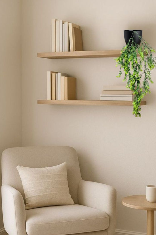 De Gardenia Artificial Hanging Plant with Basket – Realistic Green Leaves & Creepers for Home, Living Room & Wall Decoration