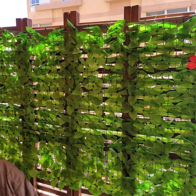 De Gardenia Artificial Ivy Leaf Mat – 1m x 3m Faux Green Privacy Fence Panel for Wall, Balcony, Vertical Garden & Backdrop Decoration