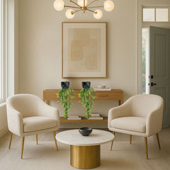 De Gardenia Artificial Hanging Plant with Basket – Realistic Green Leaves & Creepers for Home, Living Room & Wall Decoration