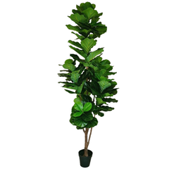 De Gardenia Jumbo Artificial Fiddle Fig Tree – 260CM Tall Faux Plant Without Pot | Oversized Decorative Greenery for Homes, Offices & Events