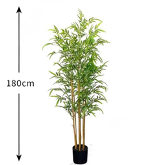 De Gardenia 150cm Semi-Natural Bamboo Plant with Pot – Real-Trunk Faux Bamboo Tree for Home, Office & Zen Décor