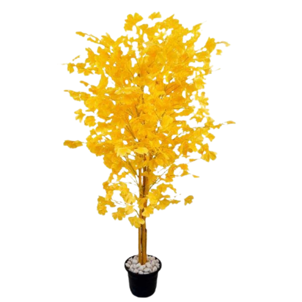 De Gardenia Good Luck Yellow Plant – 180 cm Tall Artificial Plant Without Pot | Lifelike Faux Greenery for Home & Office Décor
