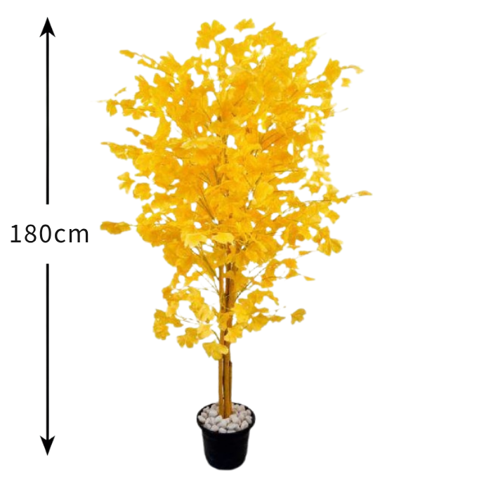 De Gardenia Good Luck Yellow Plant – 180 cm Tall Artificial Plant Without Pot | Lifelike Faux Greenery for Home & Office Décor