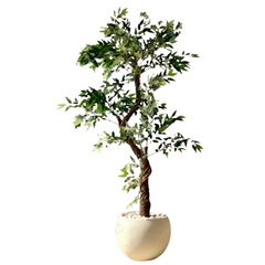 De Gardenia Twisted Olive Tree – 180 cm Tall Artificial Plant Without Pot | Lifelike Faux Indoor & Outdoor Greenery