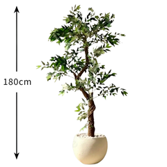 De Gardenia Twisted Olive Tree – 180 cm Tall Artificial Plant Without Pot | Lifelike Faux Indoor & Outdoor Greenery