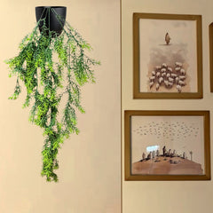 De Gardenia Artificial Hanging Plant with Basket – Realistic Green Leaves & Creepers for Home, Living Room & Wall Decoration