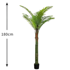 De Gardenia Areca Palm – 180 cm Tall Artificial Plant with 9 Lifelike Leaves Without Pot | Faux Tropical Greenery for Home & Office