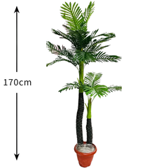 De Gardenia Areca Palm X2 – 170 cm Tall Artificial Plant Without Pot | Lifelike Faux Tropical Greenery for Home & Office