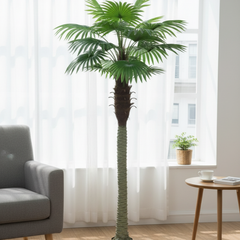 De Gardenia Travelor Palm – 150 cm Tall Artificial Plant with 15 Lifelike Leaves Without Pot | Faux Tropical Greenery for Home & Office
