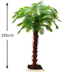 De Gardenia Artificial Date Palm – 285 cm Tall Faux Palm Tree Without Pot | Lifelike Tropical Indoor & Outdoor Greenery